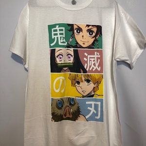 Demon Slayer shirt bought from Zumies with vintage washed print on front part